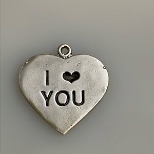 VINTAGE I ❤️YOU  Scott stamped STERLING 925 SILVER CHARM FOR CHARM BRACELET